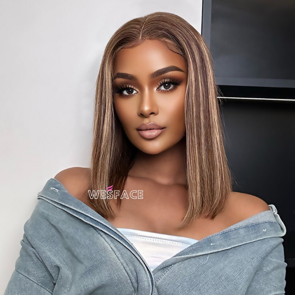 Flash Sale Wesface P4/27 Bob Style Highlights Color Bob Straight Human Hair Wigs