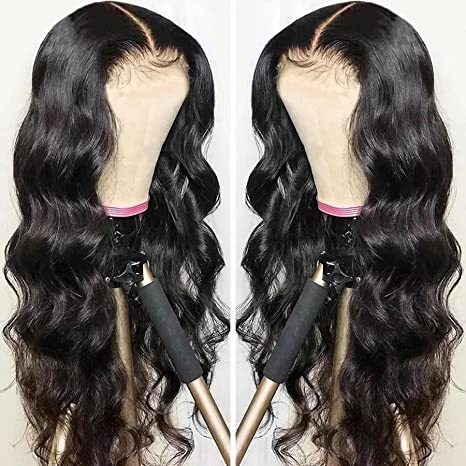 Pay 1 Get 2 Body Wave Natural Black 13x4 Lace Wig+4x4 Lace Bob Wig 180% Density