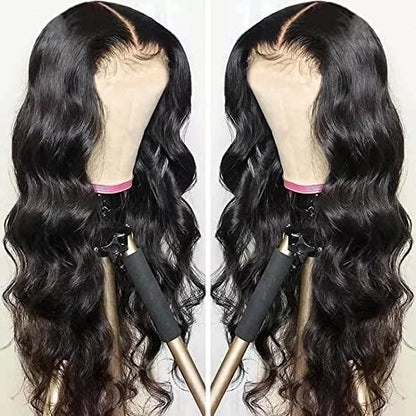 Pay 1 Get 2 Body Wave Natural Black 13x4 Lace Wig+4x4 Lace Bob Wig 180% Density