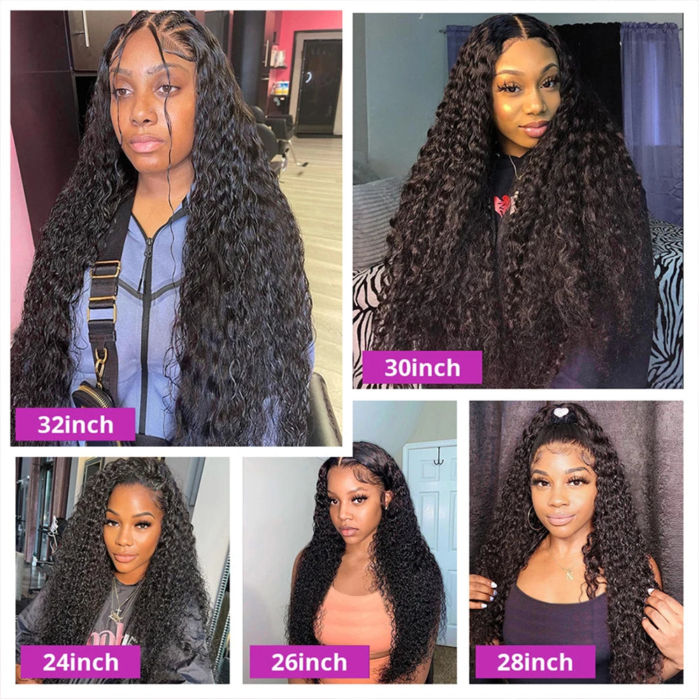 Wesface Curly 13x6 HD Lace Front Wig Natural Black Human Hair Wig