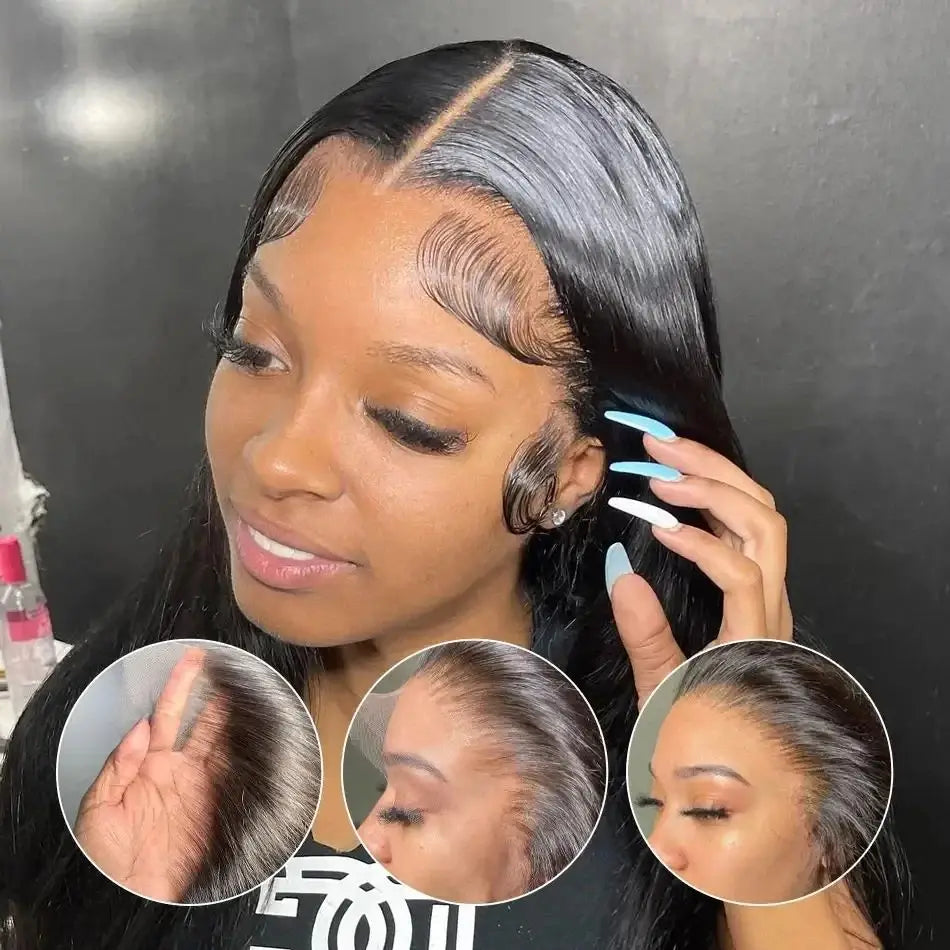 Straight Human Hair Lace Frontal Wig for Women Pre Plucked Brazilian Hair 13X4 Transparent Lace Frontal Wig with Baby Hair