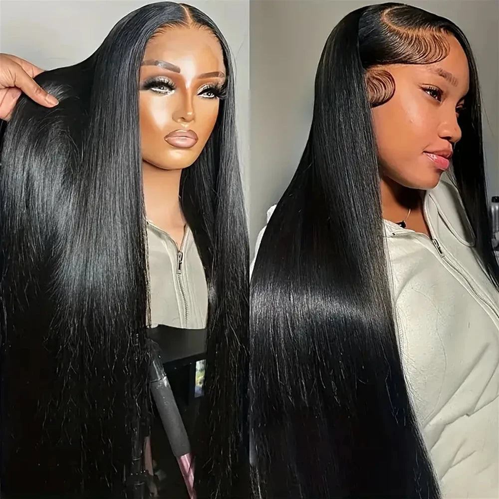 Straight Human Hair Lace Frontal Wig for Women Pre Plucked Brazilian Hair 13X4 Transparent Lace Frontal Wig with Baby Hair