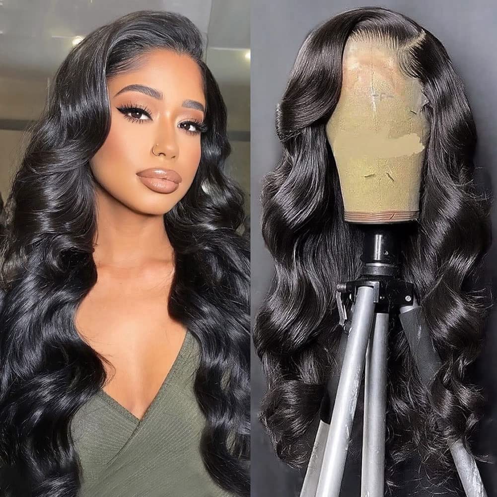 Wesface Body Wave 13x4 HD Lace Front Wig Natural Black Human Hair Wig