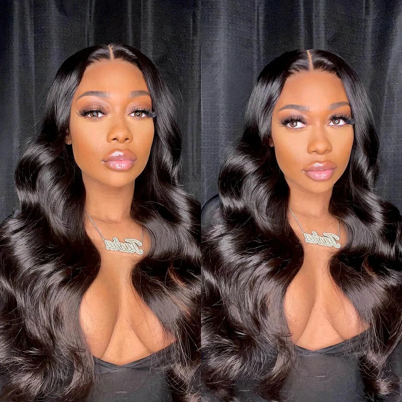 Wesface Body Wave 13x6 HD Lace Front Wig Natural Black Human Hair Wig