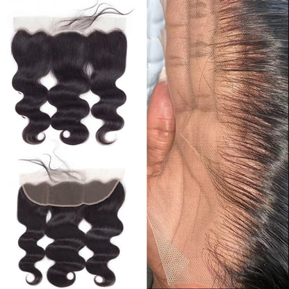 Wesface Body Wave Virgin Hair 3 Bundles With 13x4 Frontal Free Part