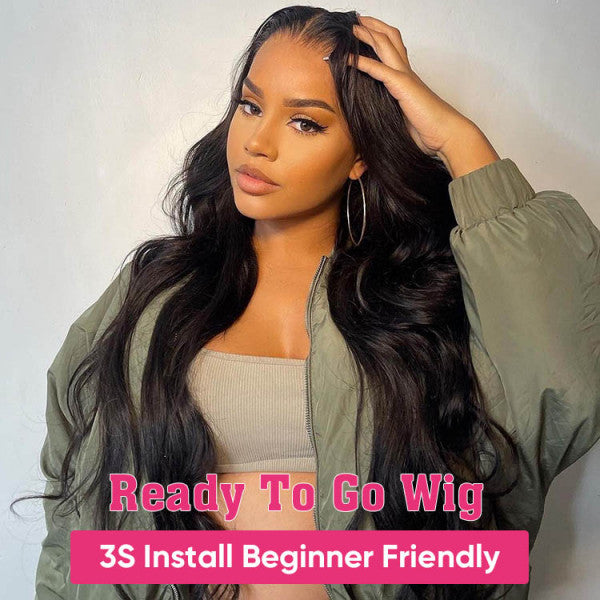 Wesface Body Wave Wig 5x5 HD Pré-cortado Pronto para usar Perucas de cabelo humano sem cola para mulheres