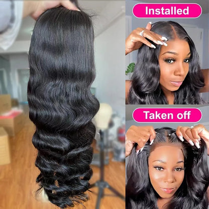 Wesface Body Wave 9x6 Hd Glueless Pronto para usar e usar Perucas de cabelo humano Pré-cortado Peruca de renda com ondas corporais Cabelo humano para mulheres negras