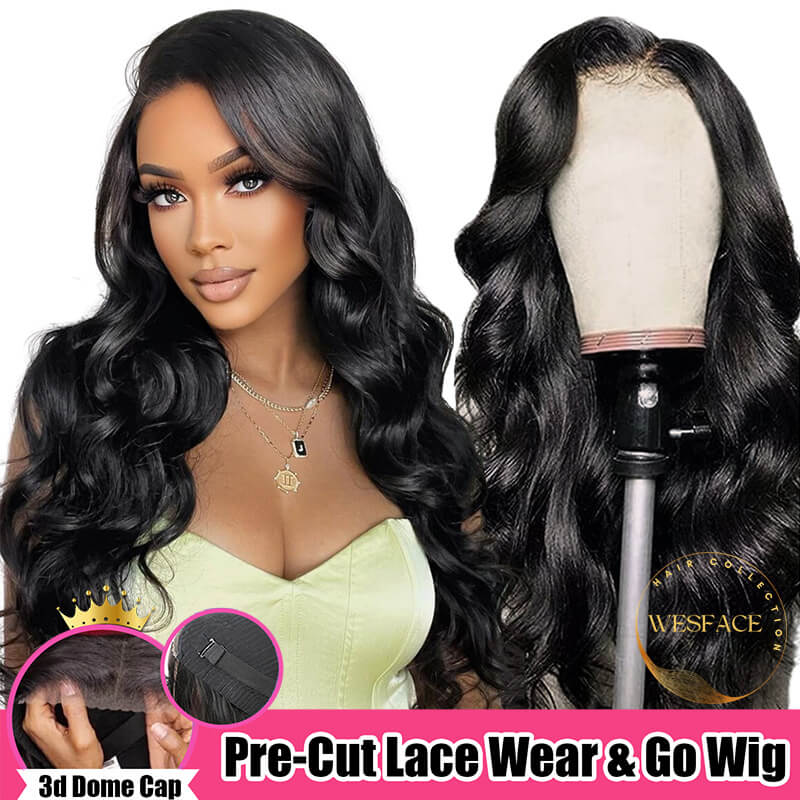 Wesface Wear Go Body Wave Glueless 5x5/4x6 HD Pre Cut Lace Closure Wig