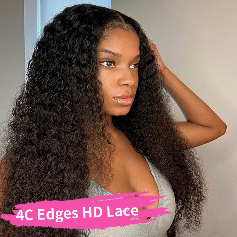 4c Edges HD Lace Deep Curly Wig - Wesface Hair