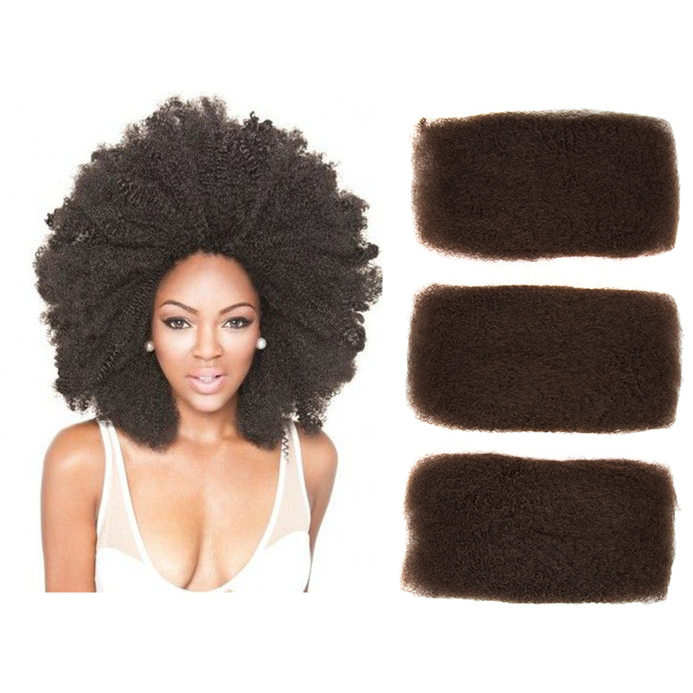 Wesface Kinky Bulk Human Hair 3 Packs 150g Bigger Afro Kinky Bulk For Braiding DreadLock