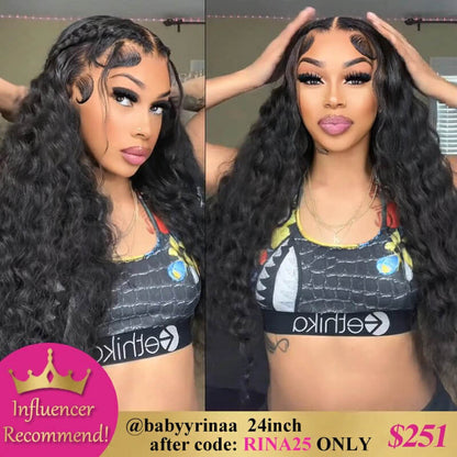 Wesface Loose Deep Wave 13x6 HD Lace Front Wig Natural Black Human Hair Wig