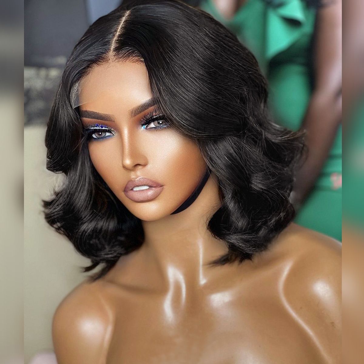 Pay 1 Get 2 Straight Hair P4/27 Color+ Body Wave Natural Black 4x4 Lace Bob Wig 180% Density