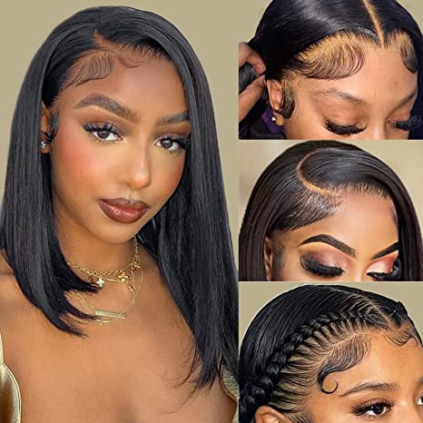Pay 1 Get 2 Straight Hair P4/27 Color 4x4 Lace Wig+Natural Black 13x4 Lace Bob Wig 180% Density