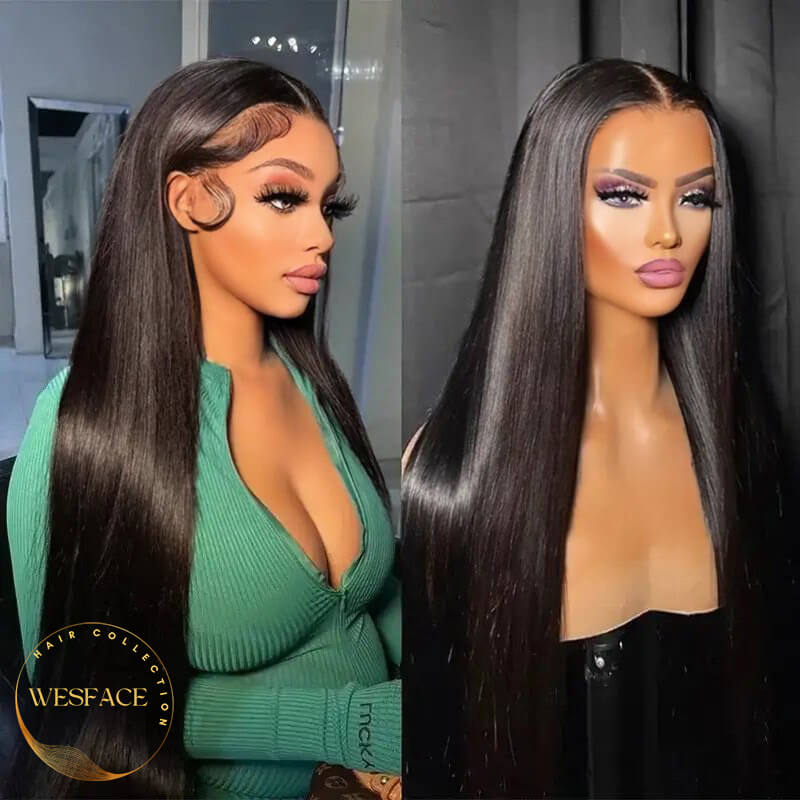 Wesface Straight 13x4 HD Lace Front Wig Natural Color Human Hair Wig