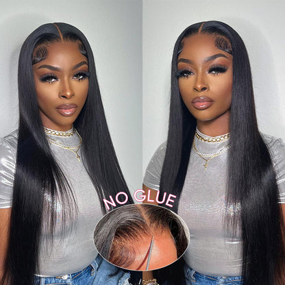 Wesface Straight Wig 5x7 HD Pré-cortado Pronto para usar Perucas de cabelo humano sem cola para mulheres