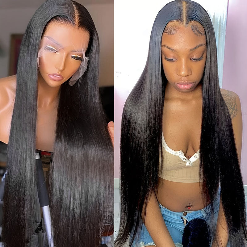 Flash Sale Straight Lace Wig Natural Black Human Hair Wig Wesface