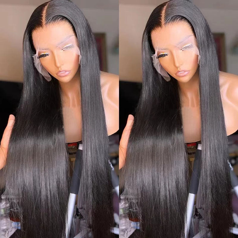 Flash Sale Straight Lace Wig Natural Black Human Hair Wig Wesface