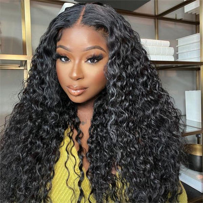 Wesface Water Wave 13x4 Lace Front Wig Natural Black Human Hair Wig