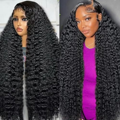 Wesface Water Wave 13x4 Lace Front Wig Natural Black Human Hair Wig