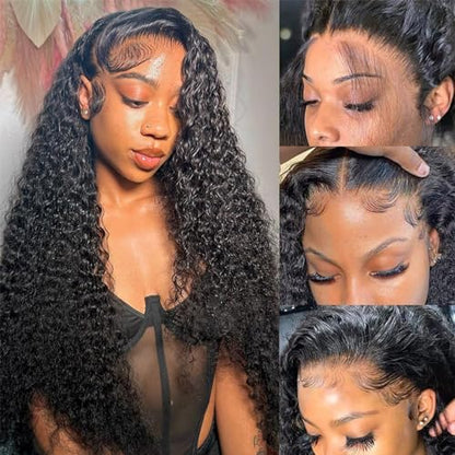 Wesface Water Wave 13x4 Lace Front Wig Natural Black Human Hair Wig