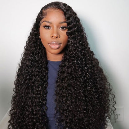 Wesface Water Wave 13x4 Lace Front Wig Natural Black Human Hair Wig