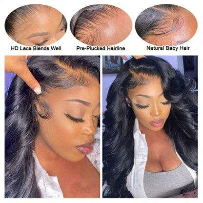 Tee Mason Recommends!!! Wesface Loose Body Wave/Straight 13x6 HD Lace Front Wig Natural Black Human Hair Wig