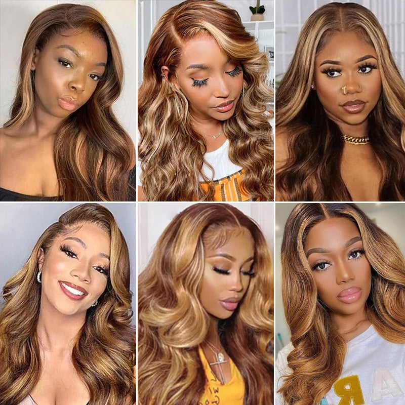 Flash Sale Wesface Highlight Body Wave 13x1 T Part Lace Wig /13x4 Lace Front Wig Honey Blonde Wigs