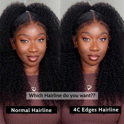 4c Edges T Part Lace Kinky Curly Wig
