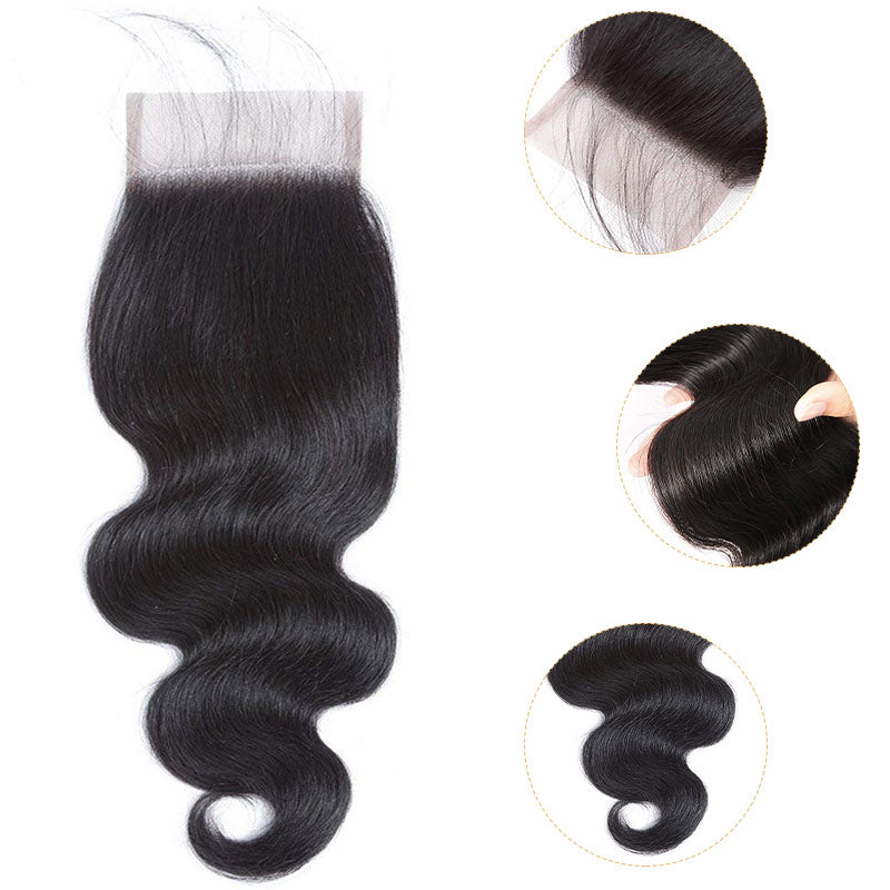 Wesface Body Wave 14-22 Inch 1 Pcs Human Hair Lace Closure