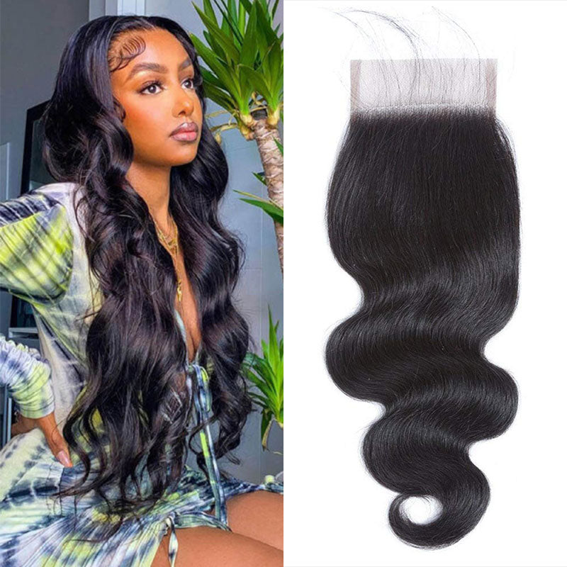 Wesface Body Wave 14-22 Inch 1 Pcs Human Hair Lace Closure