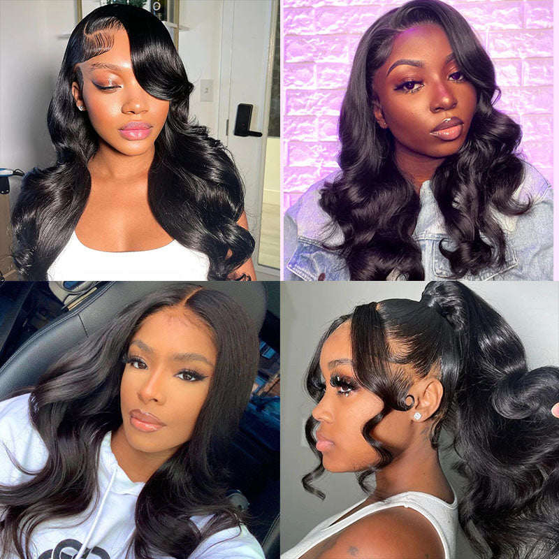 Wesface Body Wave 360 Lace Frontal Wig Natural Black Human Hair Wig