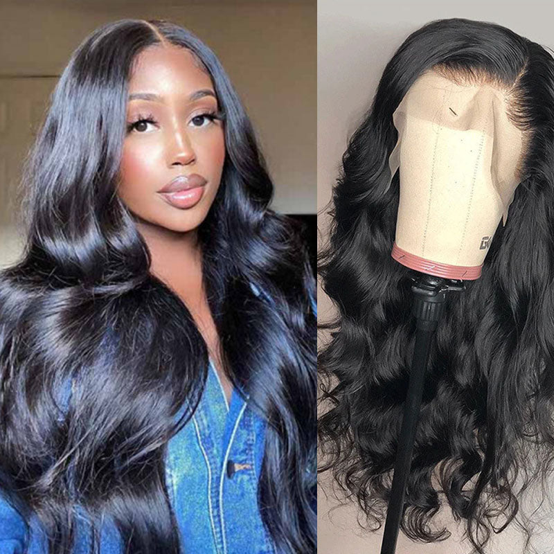 Wesface Body Wave 360 Lace Frontal Wig Natural Black Human Hair Wig