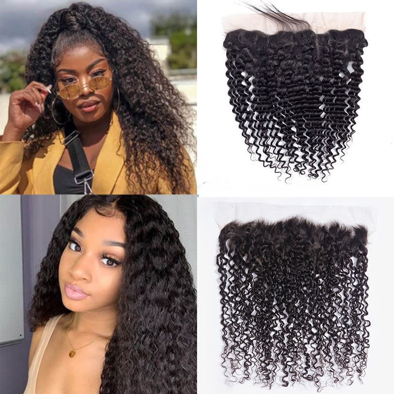Wesface Culry 1 Pcs Lace Frontal Natural Black Human Virgin Hair