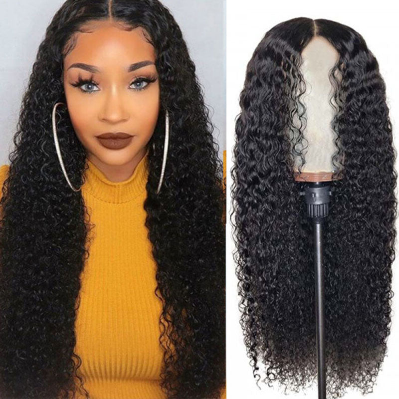 Wesface Curly 13x6 Lace Front Wig Natural Black Human Hair Wig