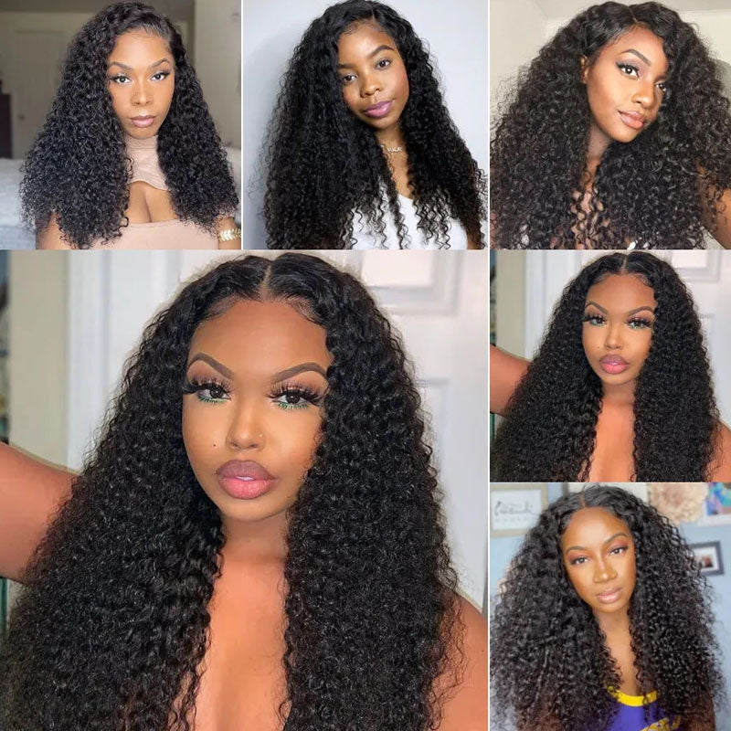 Wesface Curly 3 Pcs Bundles Hair Weft With 4x4 Lace Closure Human Virgin Hair