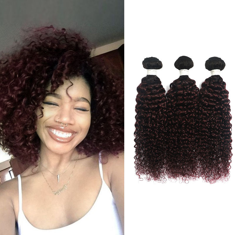 Wesface Curly 3 Pcs Bundles Natural Black Human Virgin Hair