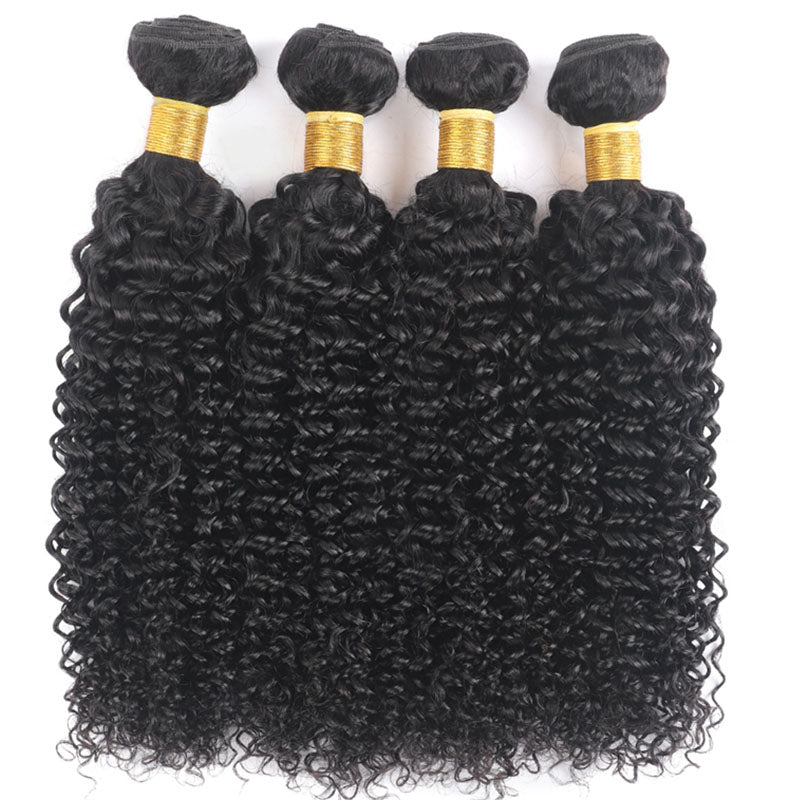 Wesface Curly 4 Pcs Bundles Hair Weft Natural Color Human Virgin Hair