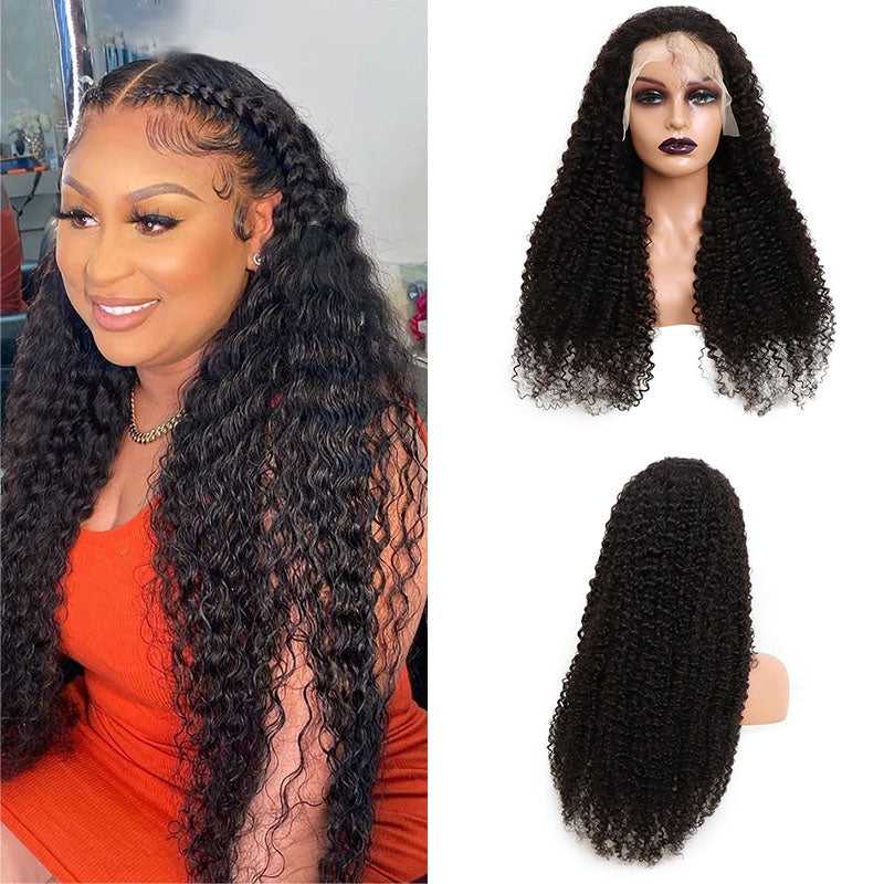 Wesface Curly Real Full Lace Human Hair Wig Natural Black