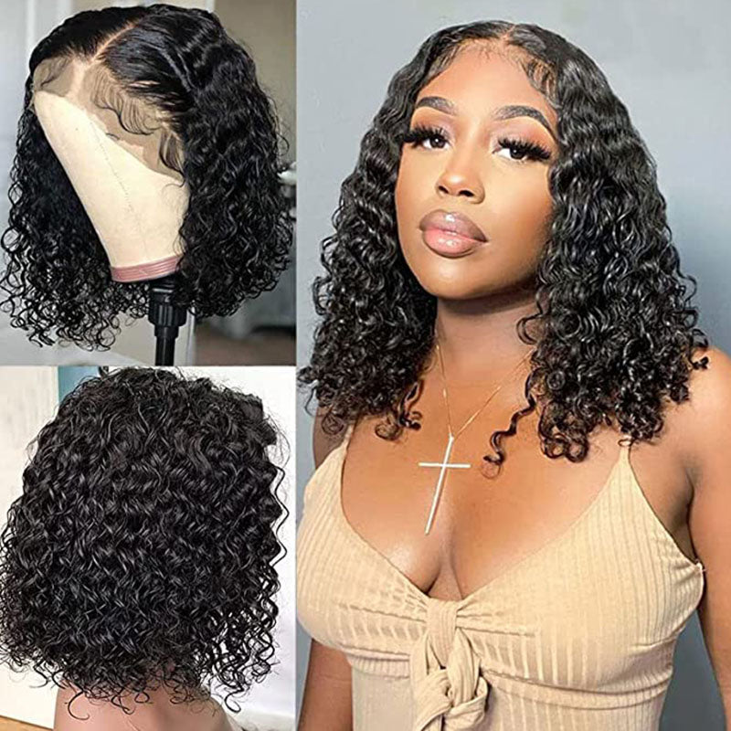 Wesface Curly Lace Bob Wig 10-16 Inch Human Hair Wig