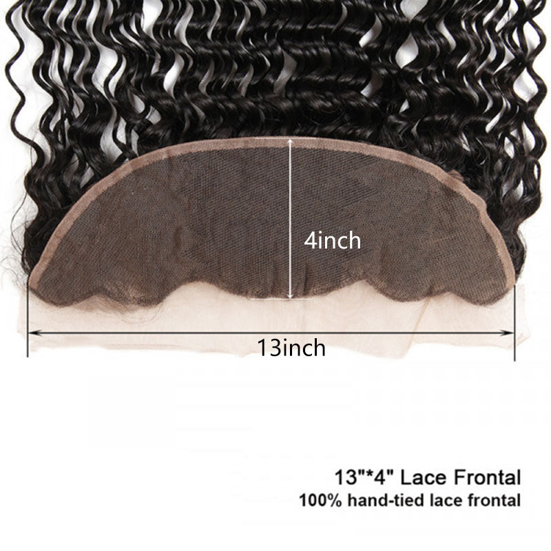 Wesface Deep Wave 1 Lace Frontal Natural Black Human Virgin Hair