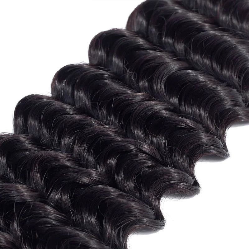 Wesface Deep Wave 3 Bundles Unprocessed Virgin Human Hair Weave
