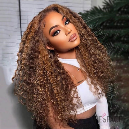 Wesface Highlight Water Wave P4/27 Color 13x6 Lace Front Human Hair Wig