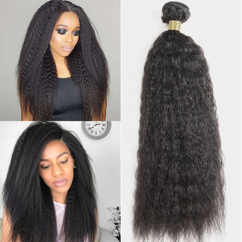 Wesface Kinky Straight 1 Pcs Bundle Natural Black Human Hair