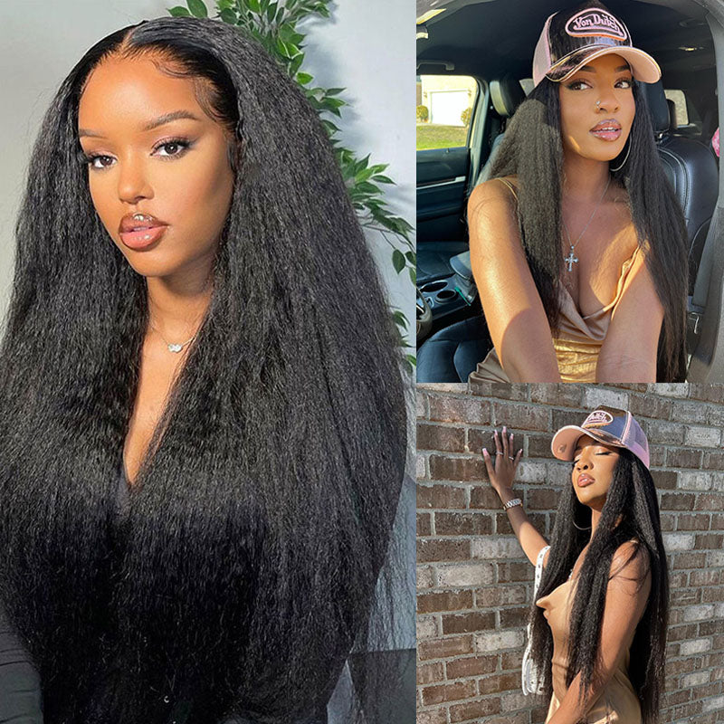 Real Swiss 13x4 HD Lace Front Kinky Straight Wig - Wesface Wigs