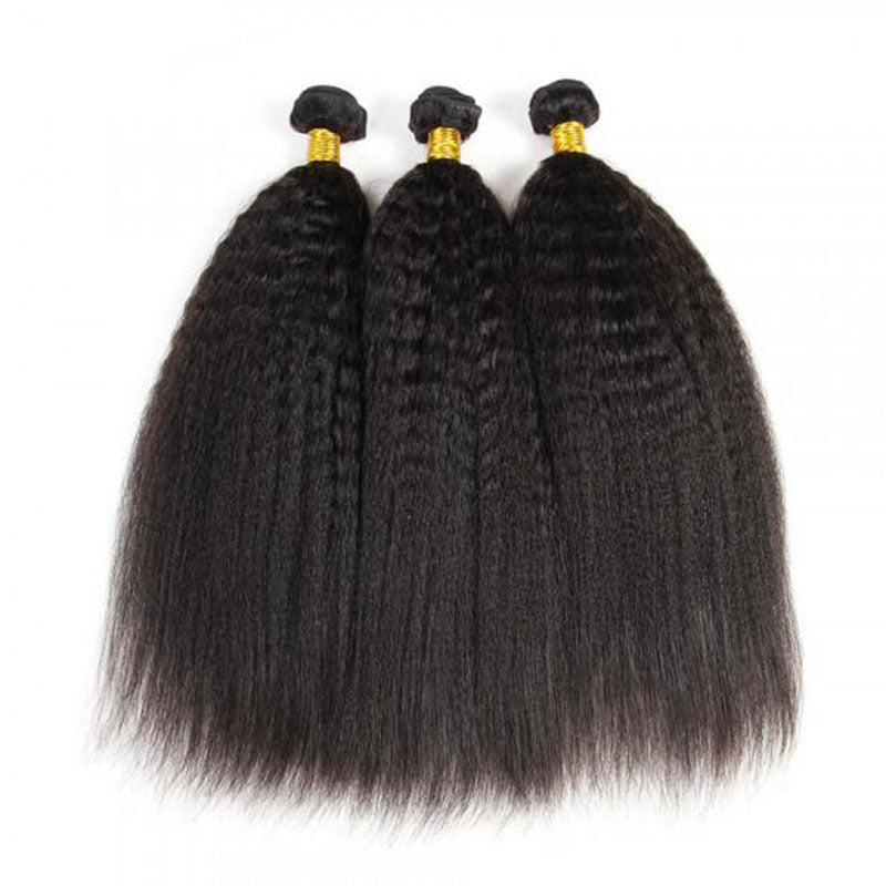 Wesface Kinky Straight 14-30 Inch 3 Pcs Bundles Natural Black Human Hair
