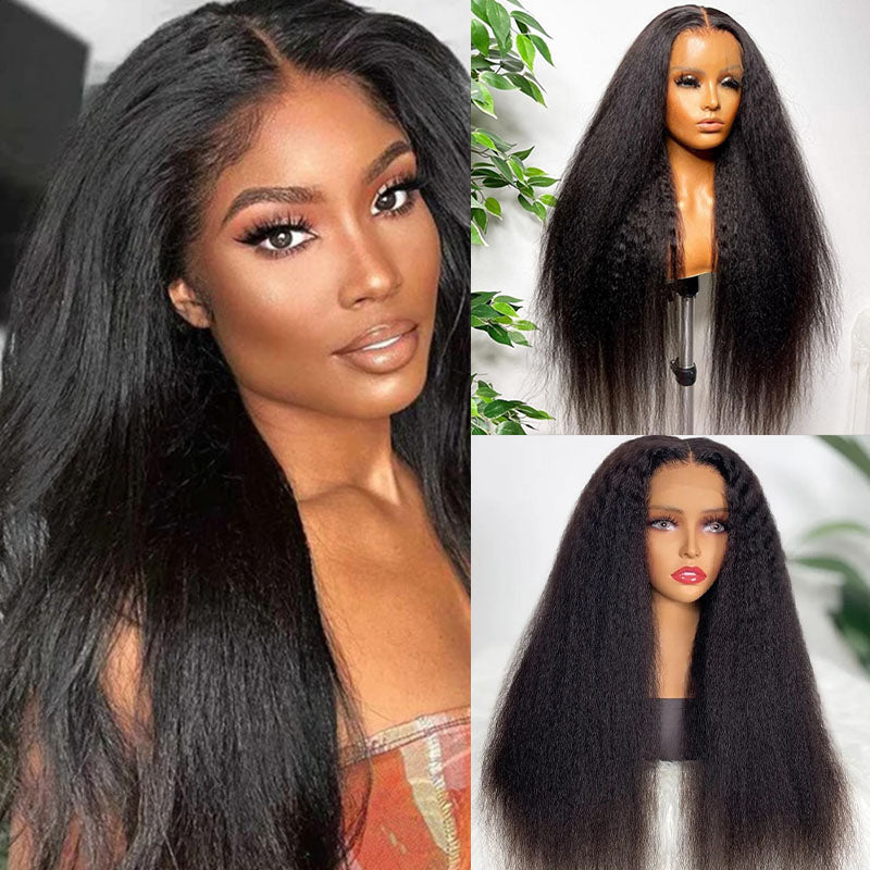 Real Swiss 5x5 HD Lace Closure Kinky Straight Wig - Wesface Wigs