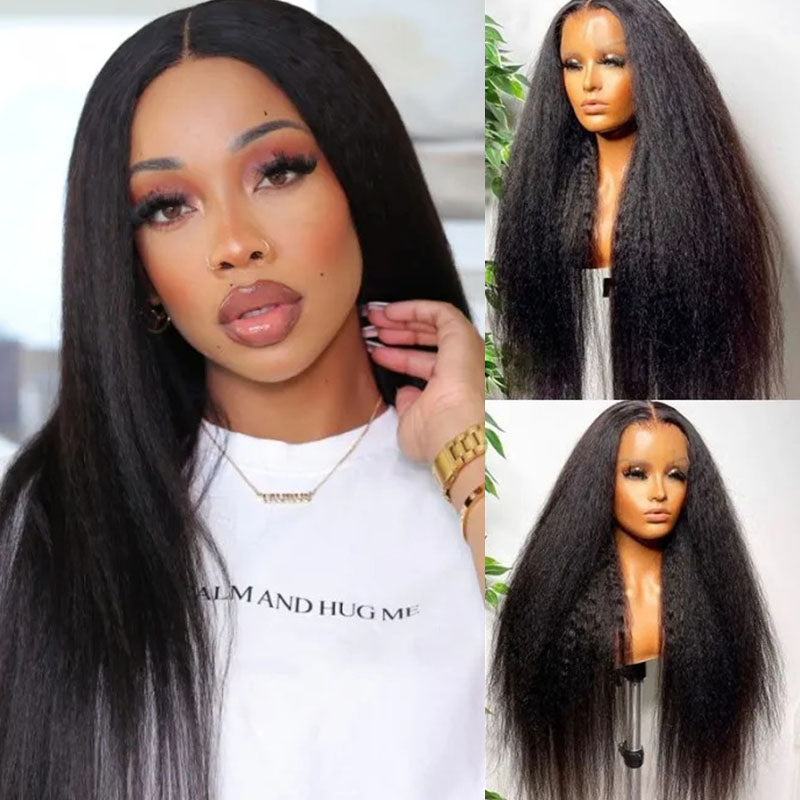 Real Swiss 5x5 HD Lace Closure Kinky Straight Wig - Wesface Wigs