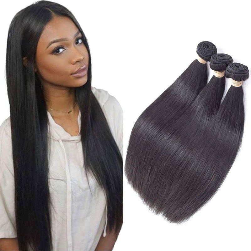 Wesface Straight 3 Pcs Bundles Natural Black Human Hair