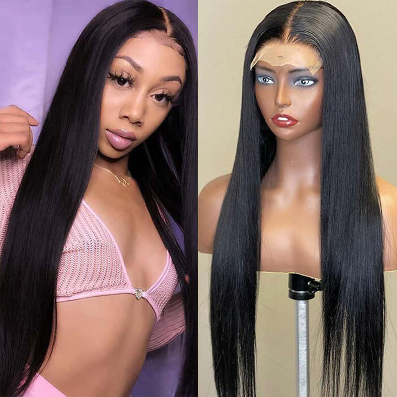 Wesface Straight 5x5 Lace Closure 16-30 Inch Human Hair Wig