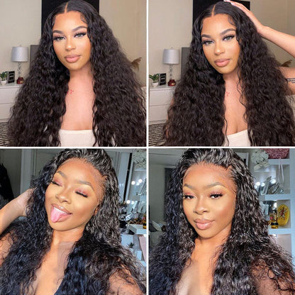 Wesface Water Wave 360 Lace Frontal Wig Natural Black Human Hair Wig